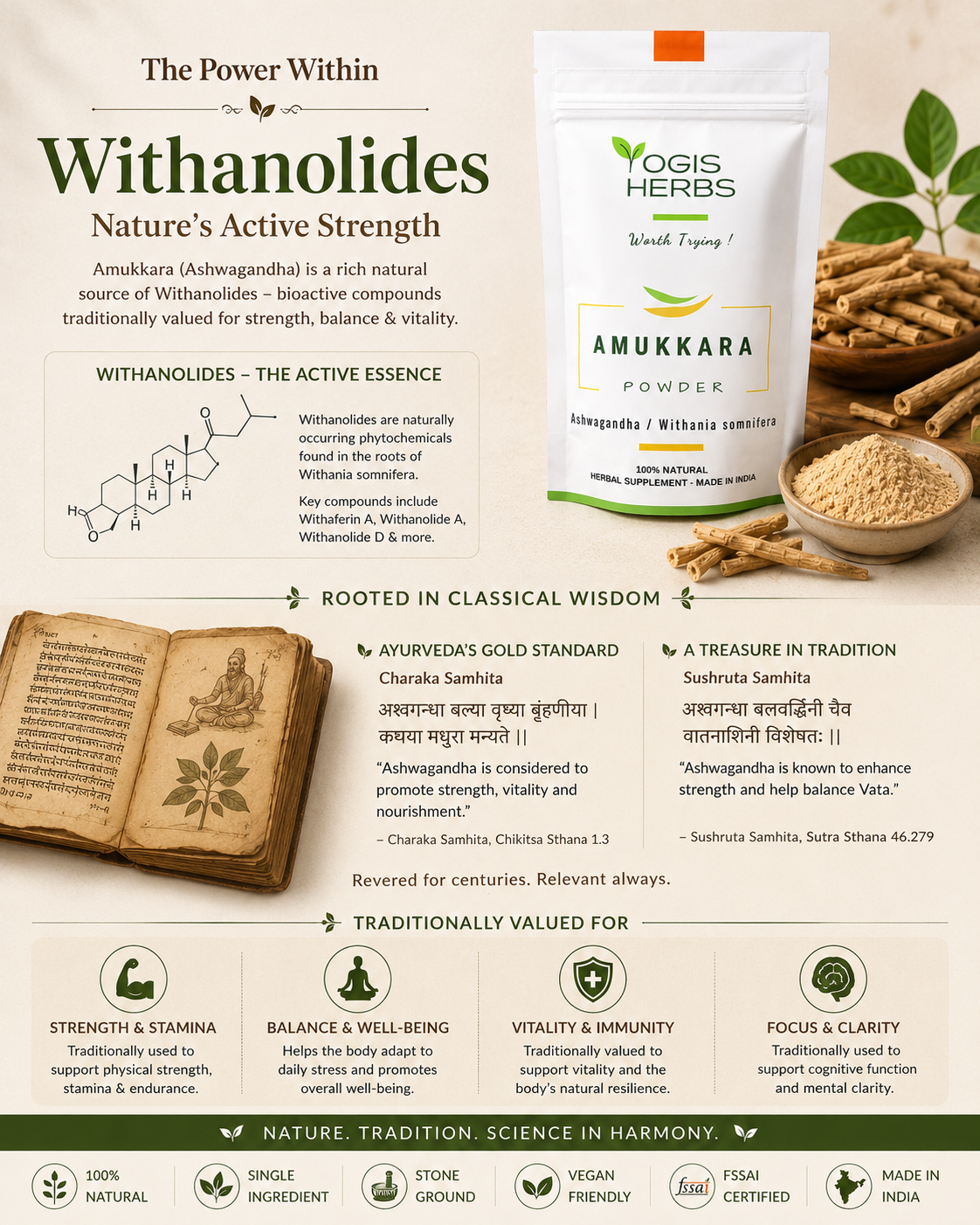 Amukkara Powder — Ashwagandha (Withania somnifera) | Stress Relief, Energy & Vitality 11 Amukkara Powder — Withania somnifera