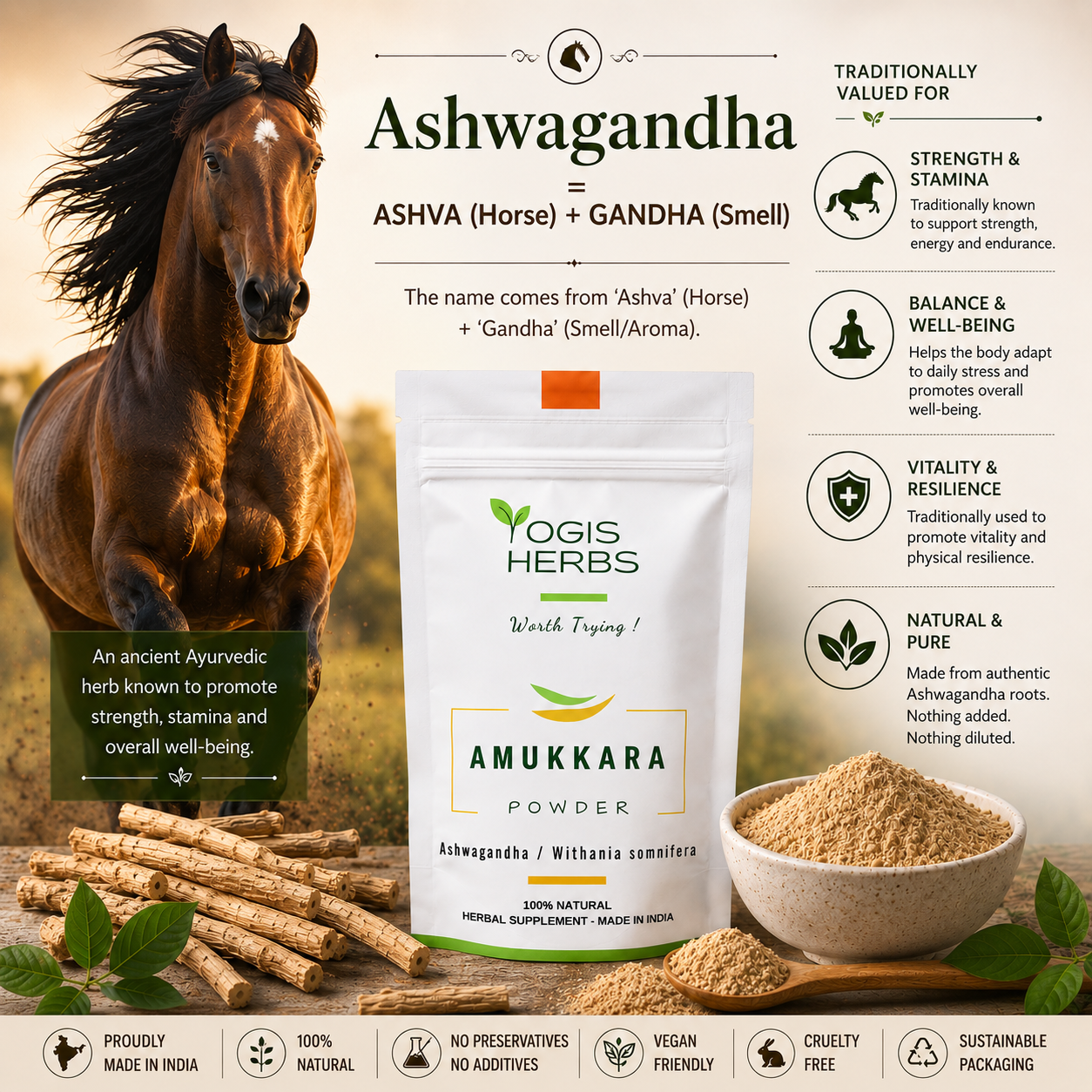 Amukkara Powder — Ashwagandha (Withania somnifera) | Stress Relief, Energy & Vitality 10 Amukkara Powder — Withania somnifera