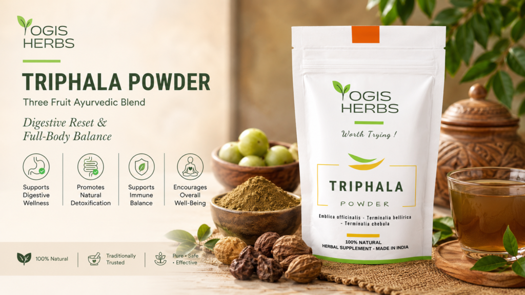 Triphala Powder — Three Fruit Ayurvedic Blend | Digestive Reset & Full-Body Balance 10 Triphala Powder
