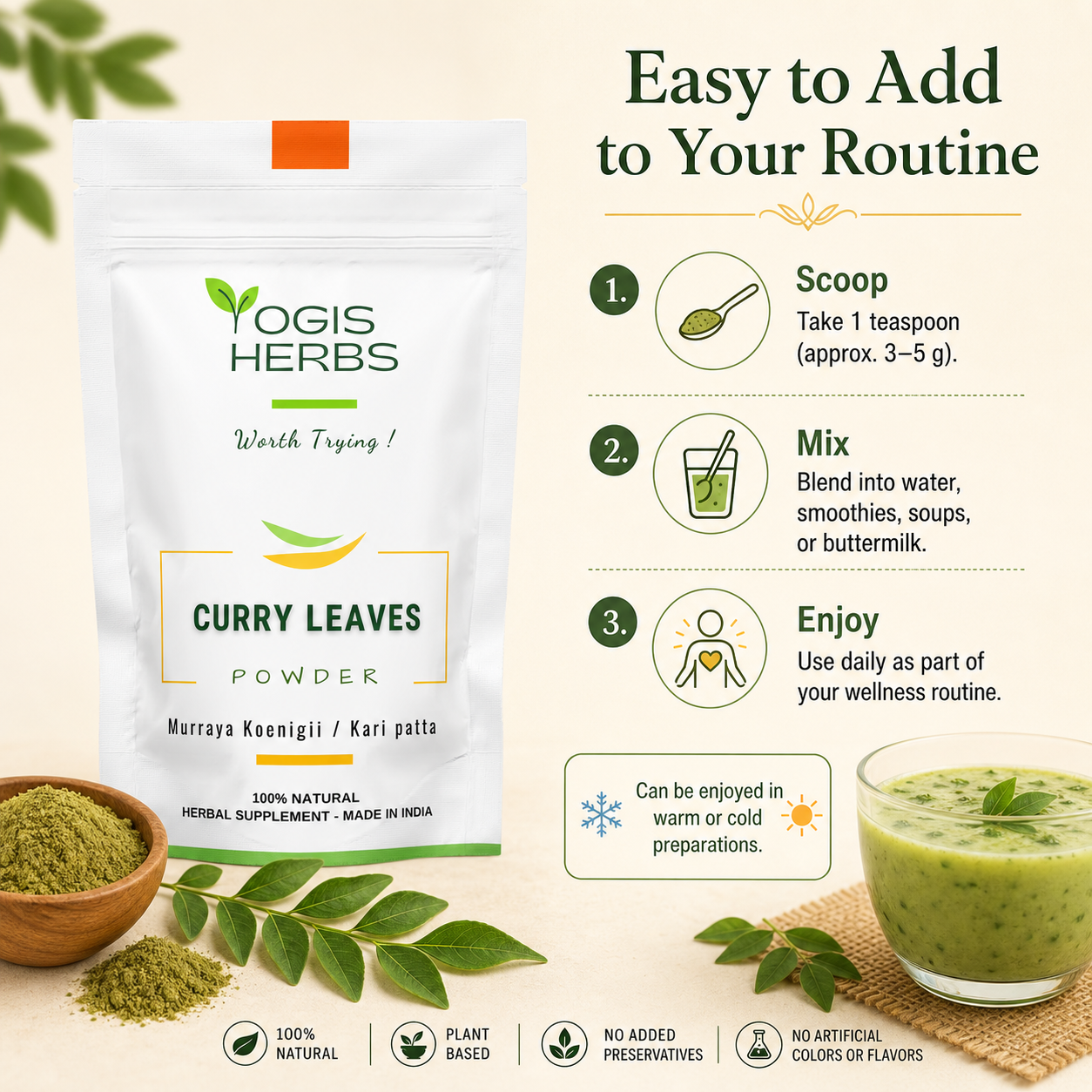 curry leaf powder - how to use