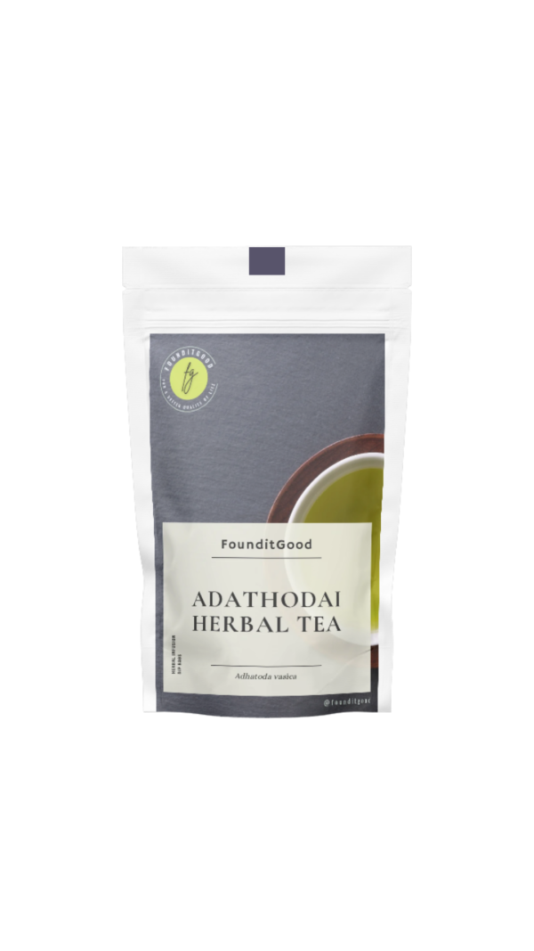 AdathodaiTeaPack FounditGood Adathodai Herbal Tea (Adhatoda vasica) | Respiratory & Throat Wellness