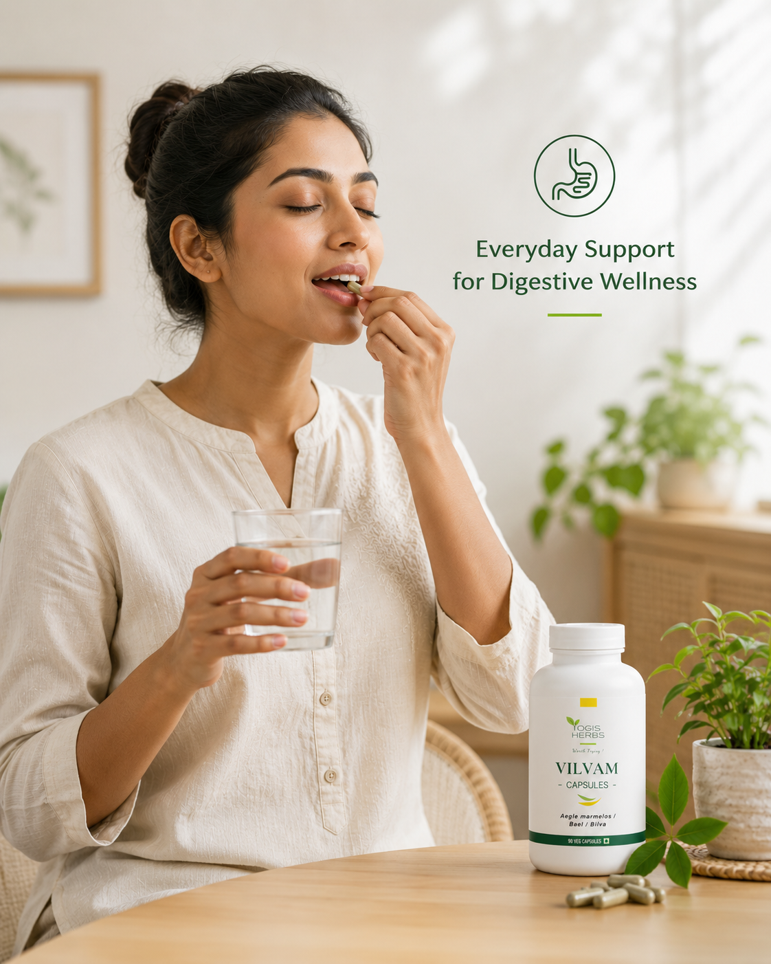 YOGIS HERBS Vilvam Leaf Capsules – Bael / Bilva (Aegle marmelos / Stone Apple) – Whole-Leaf Veg Capsules for Digestive Wellness, Gut Flora & Metabolic Support – Single-Herb, No Additives, 90 Capsules 2 YOGIS HERBS Vilvam Leaf Capsules – Bael / Bilva (Aegle marmelos / Stone Apple)