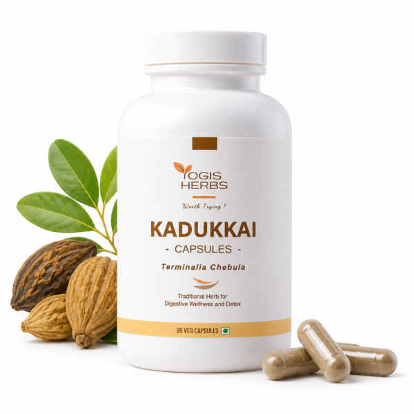 kadukkai_YH_cap_listing YOGIS HERBS Kadukkai Capsules — Haritaki (Terminalia Chebula / Karakkaya) | Traditional Ayurvedic "King of Herbs" for Digestive Wellness, Gentle Cleansing & Rejuvenation | De-Seeded Whole-Fruit Shell | 90 Veg Capsules