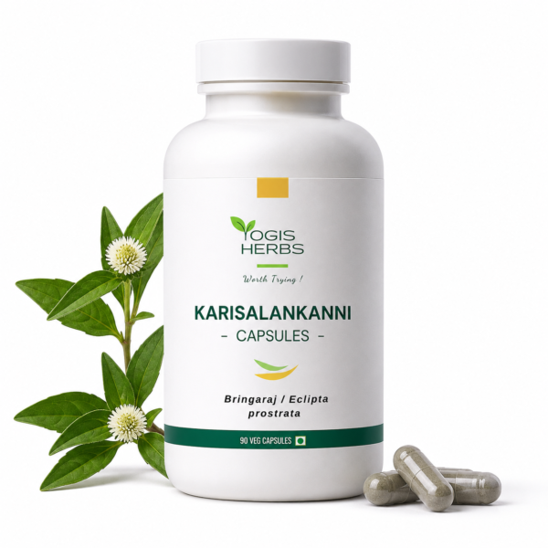 karisalankaani_Cap_Listing1 YOGIS HERBS Karisalankanni Capsules – Bhringraj (Eclipta alba / Bhringaraja), White False Daisy – Whole-Plant Veg Capsules for Hair Nourishment, Antioxidant & Everyday Rejuvenation – Single-Herb, No Fillers, 90 Capsules