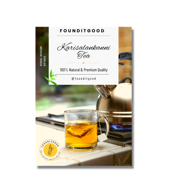 KarisalTea_web1.png FounditGood's Pure Karisalankanni Tea - Nourishing Elixir for Lustrous Hair, Holistic Wellness and Liver Support