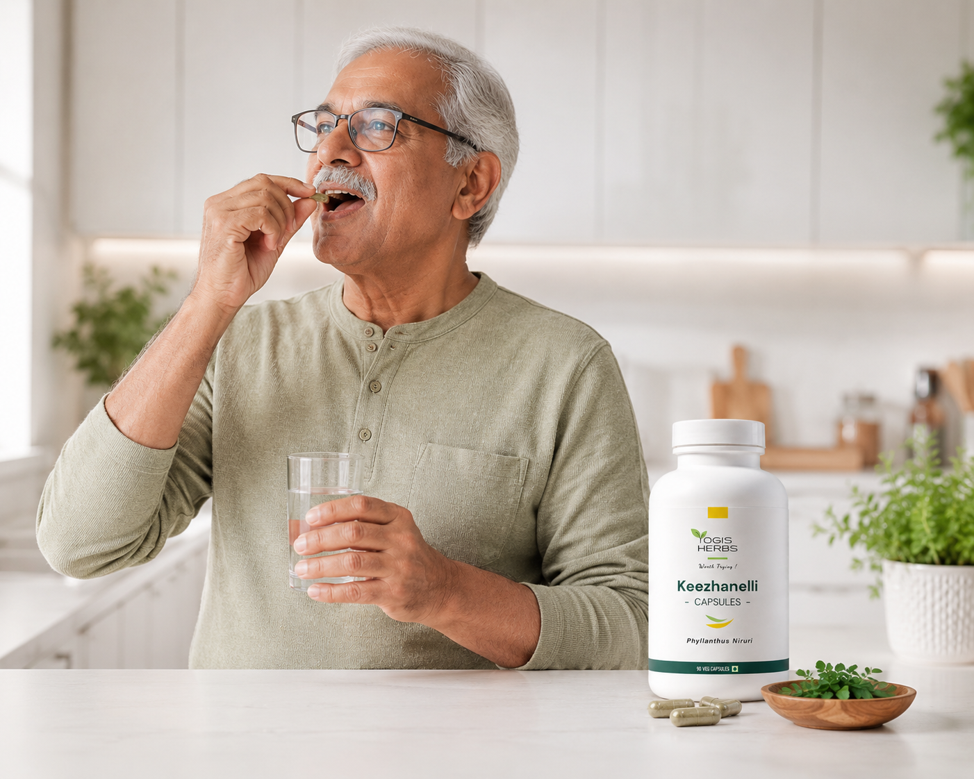 YOGIS HERBS Keezhanelli Capsules (Phyllanthus Niruri)
