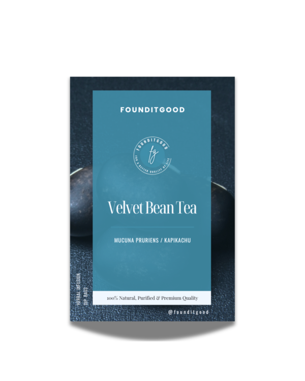VelvetBeanTea_web.png FounditGood Purified Velvet Bean Tea – Kapikachu / Poonaikkali (Mucuna pruriens) – Dehulled & Gently Roasted Seed Infusion for Calm, Clarity & Nerve Wellness – Caffeine-Free, Whole-Seed
