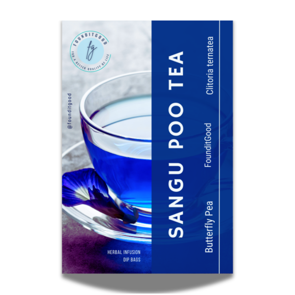 sangupootea_founditgood.png Blue Bloom Wellness: FounditGood Sangu Poo Tea - Pure Butterfly Pea, Serene Elixir for an Enchanting Experience