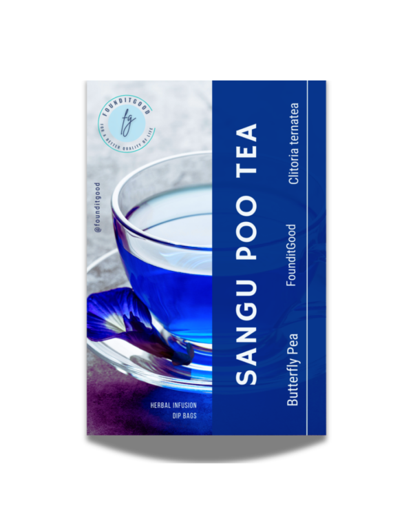 sangupootea_founditgood.png Blue Bloom Wellness: FounditGood Sangu Poo Tea - Pure Butterfly Pea, Serene Elixir for an Enchanting Experience