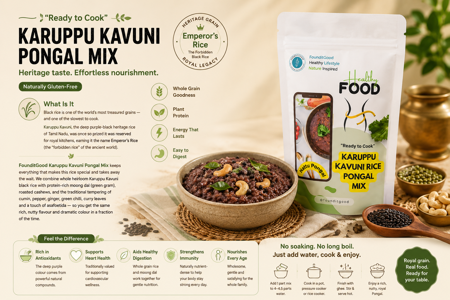 FounditGood karuppu Kavuni Pongal Mix
