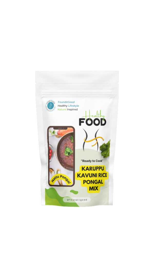 FounditGood Karuppu Kavuni Pongal Mix (Forbidden Black Rice Pongal) – Ready-to-Cook Heritage Meal for Effortless Nourishment, Plant Protein & Whole-Grain Goodness – Naturally Gluten-Free