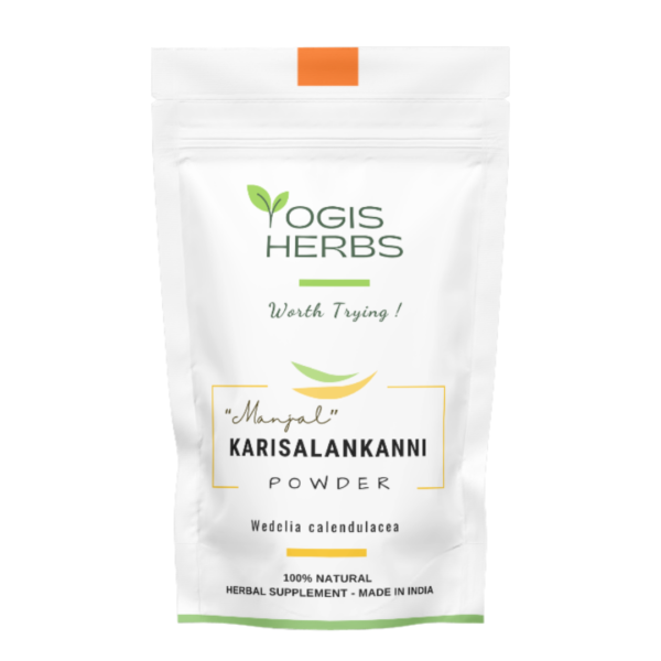Manjal Karisal_pack YOGIS HERBS Manjal Karisalankanni Powder pack — yellow Bhringaraj, Wedelia calendulacea