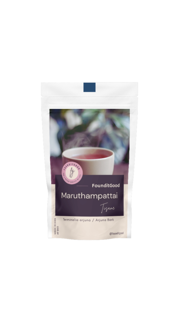 FounditGood Maruthampattai Tisane (Terminalia arjuna / Arjuna Bark) – Traditional Bark Infusion for Heart Wellness, Healthy Circulation & Cholesterol Support – Natural Whole Bark, Caffeine-Free Tea Bags
