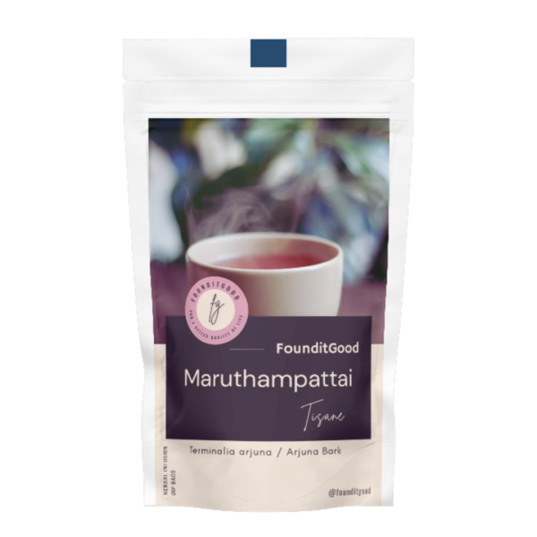 MaruthampattaiT_Pack.png FounditGood Maruthampattai Tisane (Terminalia arjuna / Arjuna Bark) – Traditional Bark Infusion for Heart Wellness, Healthy Circulation & Cholesterol Support – Natural Whole Bark, Caffeine-Free Tea Bags