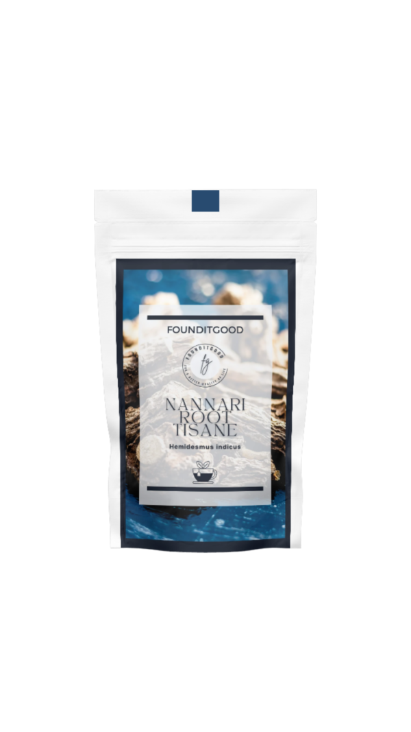 NannariT_pack.png FounditGood Nannari Root Tisane (Hemidesmus indicus / Anantamula) – Traditional Indian Sarsaparilla Root Tea for Natural Cooling, Liver Wellness & Restorative Balance – Traditionally Sourced