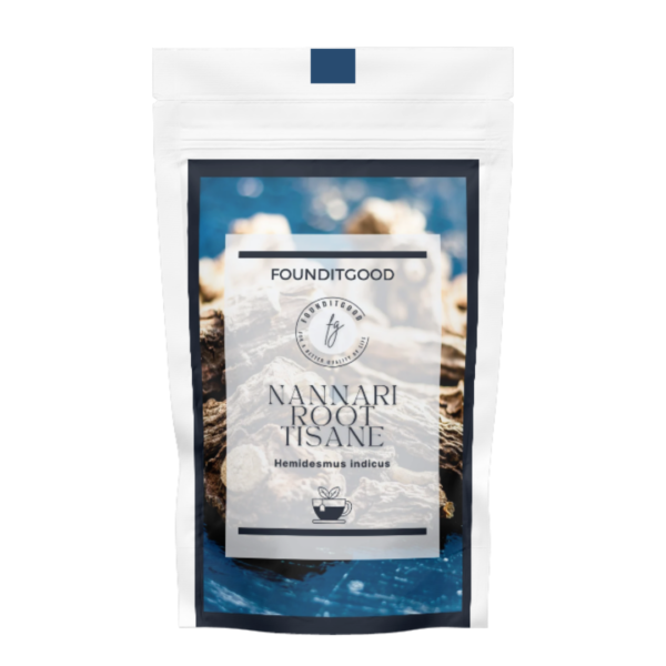 NannariT_pack.png FounditGood Nannari Root Tisane (Hemidesmus indicus / Anantamula) – Traditional Indian Sarsaparilla Root Tea for Natural Cooling, Liver Wellness & Restorative Balance – Traditionally Sourced