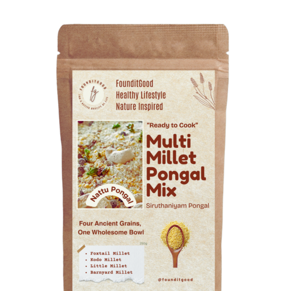 millets (32) FounditGood Multi-Millet Pongal Mix (Siruthaniyam Pongal) – Ready-to-Cook Heritage Meal for High Fibre, Plant Protein & Naturally Gluten-Free Nourishment – Whole-Grain, Clean-Label