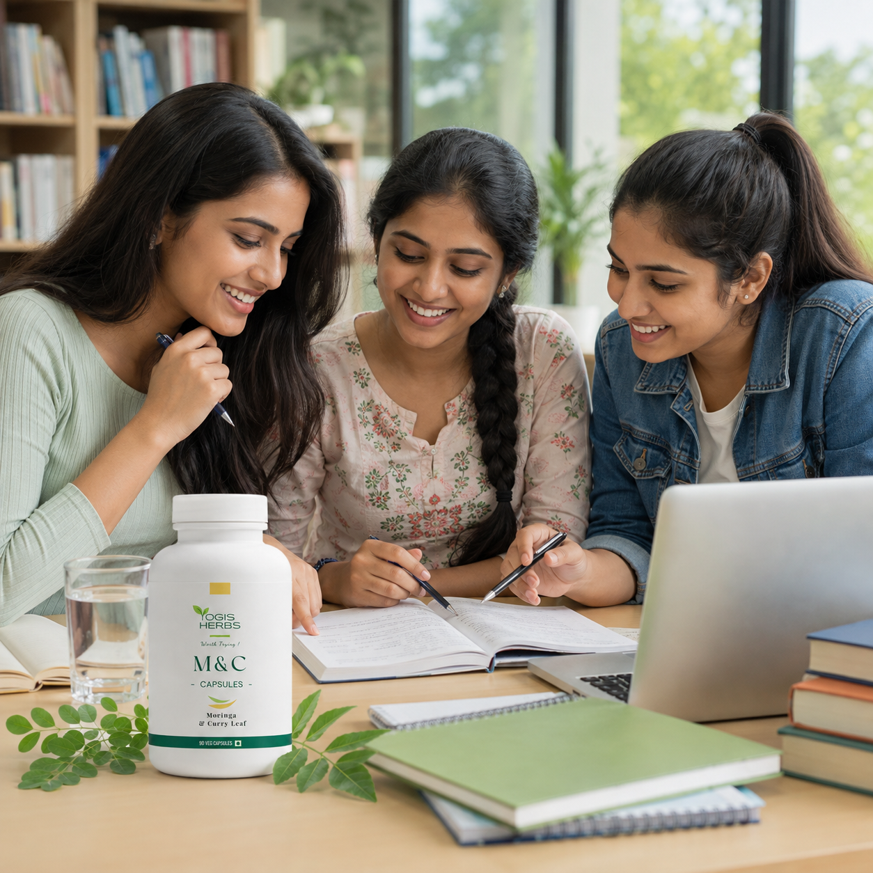 M&C Capsules (Moringa & Curry Leaf) — Hair, Blood & Nourishment | YOGIS HERBS